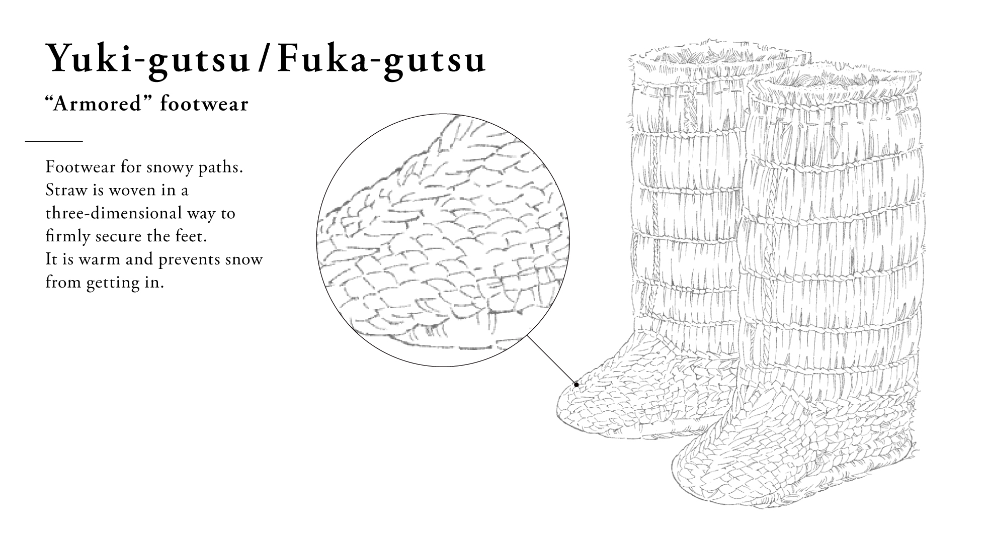 “Armored”footwear Yuki-gutsu/Fuka-gutsu